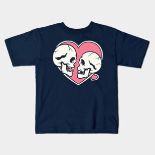 Romantic Skull Pink Kids T-Shirt